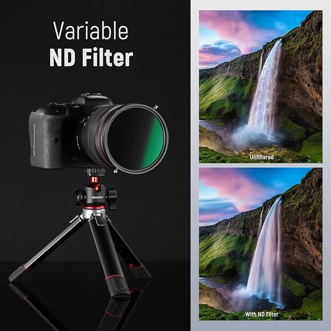 NEEWER 2 in 1 72mm Variable ND Filter ND2–ND32&CPL Filter No X Cross/30 Layer