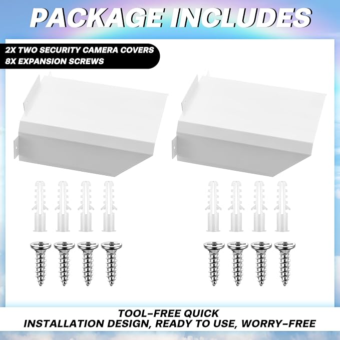 Moxweyeni 2 Pack Universal Metal Security Camera Cover Aluminum Waterproof Sun