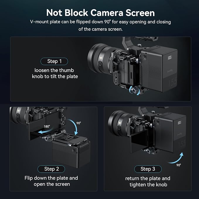 SMALLRIG Foldable V Mount Battery Plate