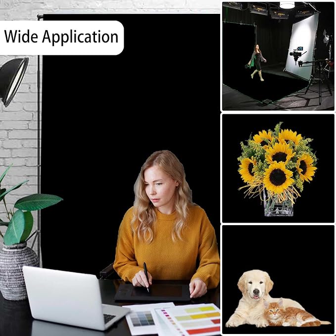 Black Photo Backdrop for Photoshoot, Photo Backdrop Curtain