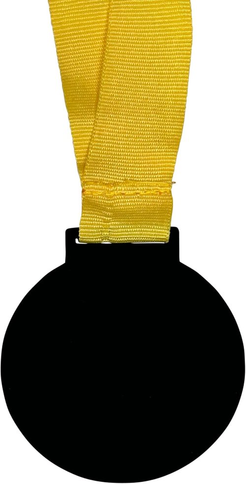 Champion Trophy Cups - 10 Pack of 2.25 Inch Winner Medals with Neck Ribbons | Black & Gold