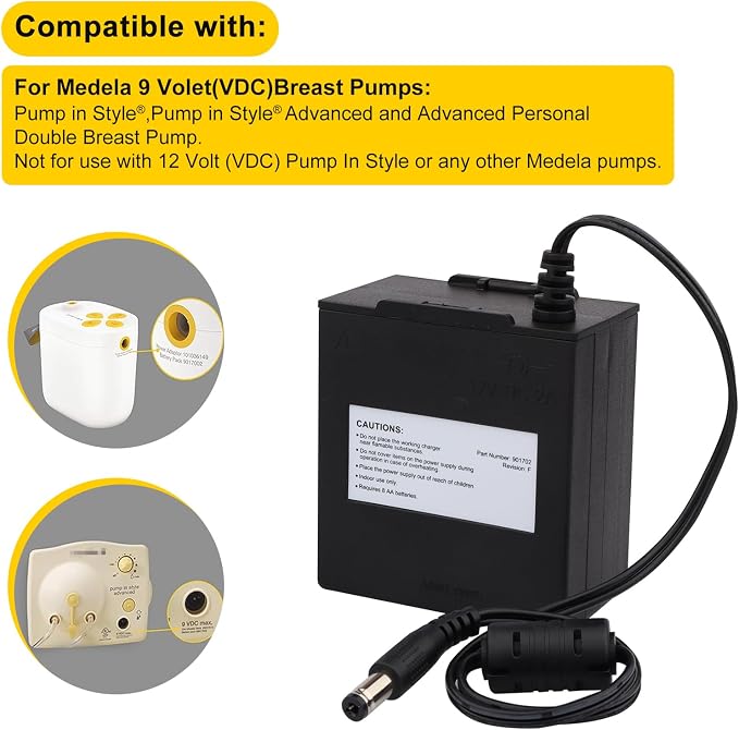 Compatible with Medela Pump in Style, Portable AA Battery Pack for 9V Breast Pump, Upgraded Replacement Battery Case for Medela Advanced (9017002)