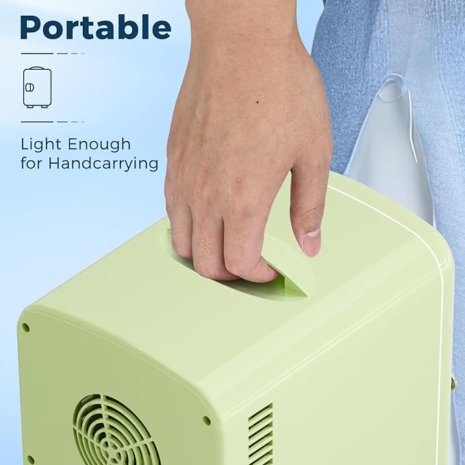 Antarctic Star 4L/6 Cans Compact Refrigerator,Portable Mini Fridge Skin Care,Cooler and Warmer for Bedroom,Car,Office & Dorm, Small Cooler for Cosmetics/Beverage/Food,GREEN