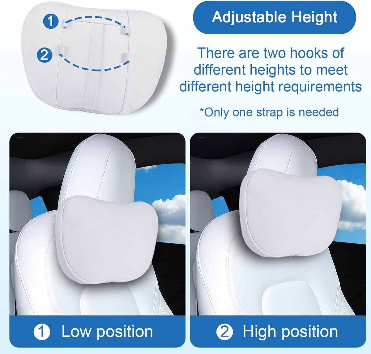 2 Pack Car Headrest Neck Pillow for Tesla Model 3 Model Y S X