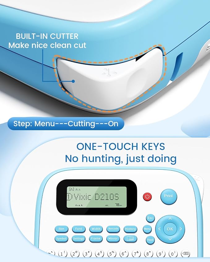 Vixic Label Maker Machine with Tape, Label Maker Waterproof-Labels, Portable