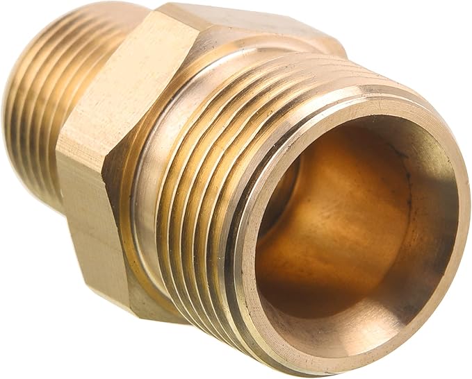 M MINGLE M22 Pressure Washer Fitting, 3/8 Inch NPT Male to M22 14mm Male adapter, 4500 PSI
