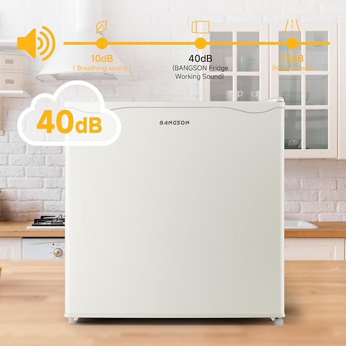 1.7 Cu.Ft Mini Fridge with Freezer,Cream White | Compact Single Door Refrigerator - Energy Saving, Low Noise - Perfect for Office, Apartment, Dorm, Bedroom