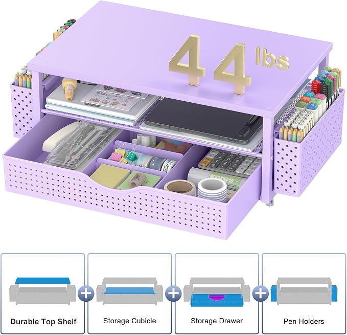 Spacrea Desk Organizer and Accessories, Computer Monitor Stand Riser