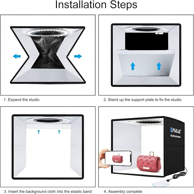 PULUZ Mini Photo Studio Light Box, Portable Folding Photography Light Booth