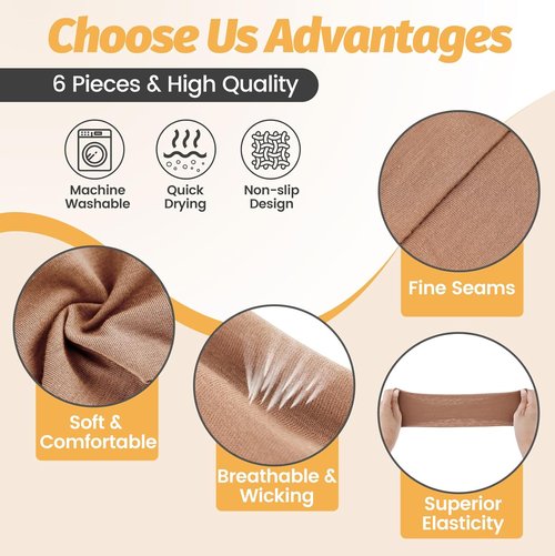 Headbands for Women by [Brand Name] - 6 Pack Wide Elastic Hair Bands | Soft Non-Slip Sweatbands for Workouts & Daily Use