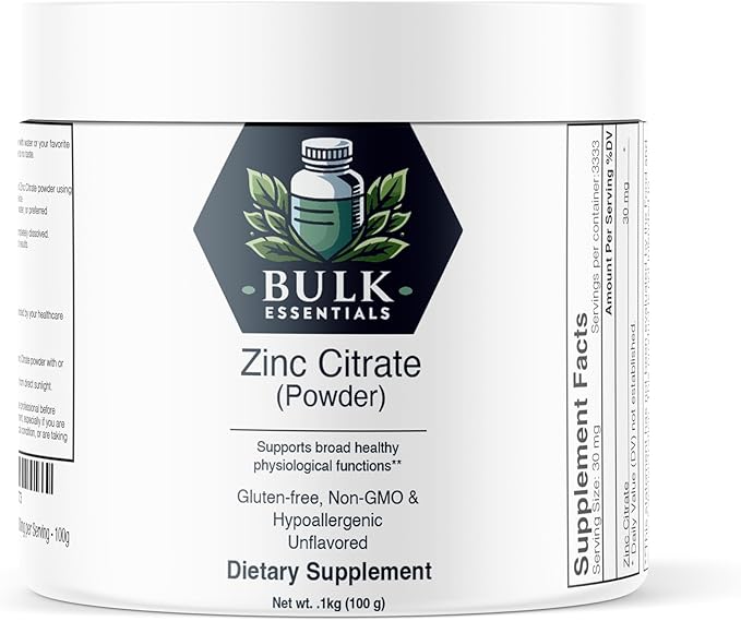 Zinc Oxide Powder - Zinc Oxide Supplement - Zinc Powder for Immune Support - Gluten Free - 50mg per Serving -100g