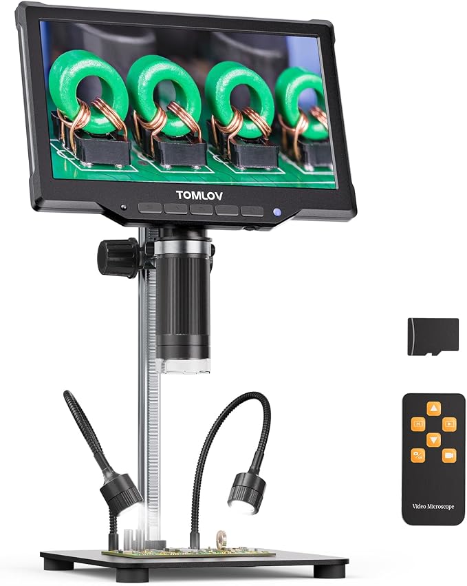 TOMLOV DM10 10.1" Digital Microscope: 1080P 1200X HD IPS Coin Microscope
