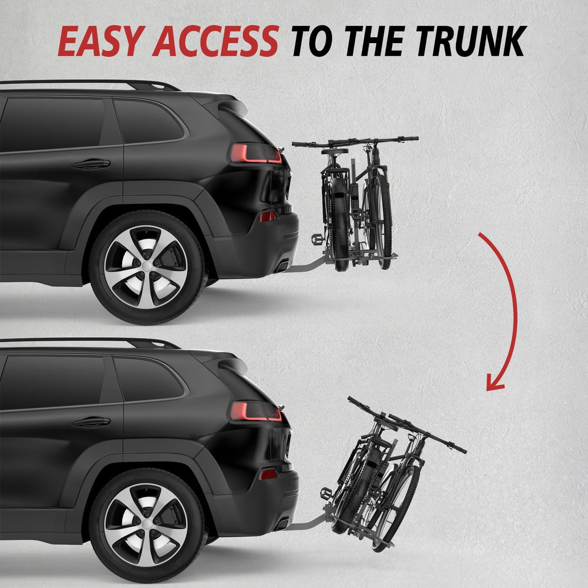 2-Bike Rack Hitch for Car, 160 Lbs Hitch Mount Platform Style Bicycle Carrier, Smart Tilting & Easy Fold for Car SUV Truck RV with 2”Receiver, Bike Rack Fits Up to 5-Inch Fat Tire E-Bikes
