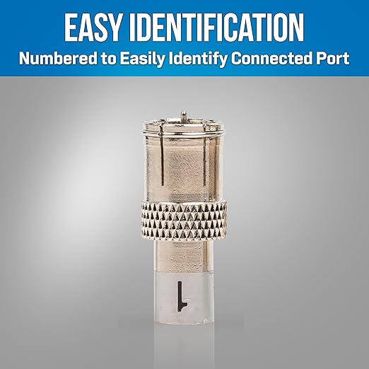 Jonard Tools CM-FC/8 F Connector Coax Cable Identifiers for CM-100, Pack of 8 - Numbered Port Mapping Kit for Coax Cables, Network & Telecom Use