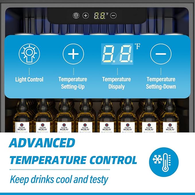Erivess Mini Fridge 70 Can Beverage Refrigerator Cooler Glass Door for Soda | 1.6 Cu Ft Drink Fridge for Home/Bar/Office with LED Display, Digital Temperature Control, Removable Shelves for Wine, Silver