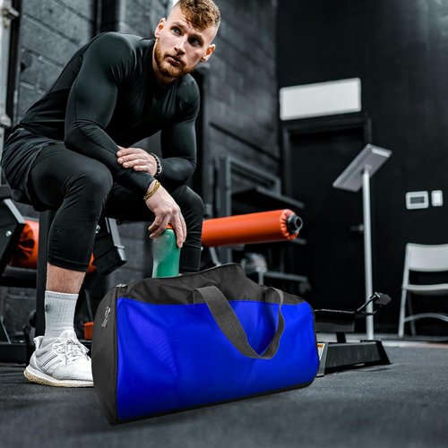 C&F BOGMOST Travel Duffel Bag - Large Waterproof Gym Bag for Men & Women | Lightweight Blue Oxford Cloth