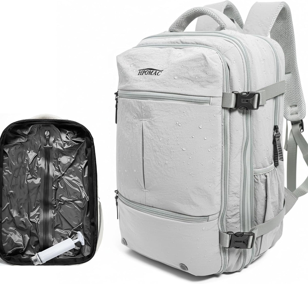 Vacuum Compression Backpack, Carry-On Size Travel Backpack with Vacuum System and Pump & Nintendo Switch 2 Carrying Case, Slim Hard Shell Travel Case