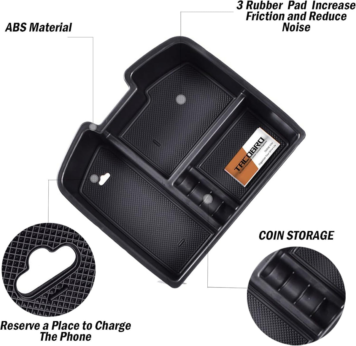 TACORBO Center Console Organizer Tray for 2007-2014 GMC Sierra 2500 3500 Accessories Yukon XL Silverado 2500 3500 Suburban 1500 Tahoe / 07-13 GMC Sierra 1500 Chevy Silverado Suburban 2500 Avalanche