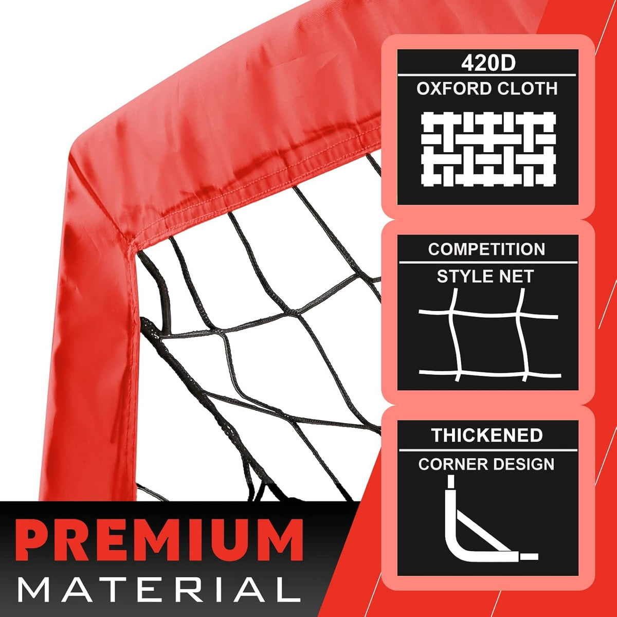 RUNBOW 9x5 FT Portable Kids Soccer Goal - Folding Soccer Net with Carry Bag for Indoor/Outdoor Training