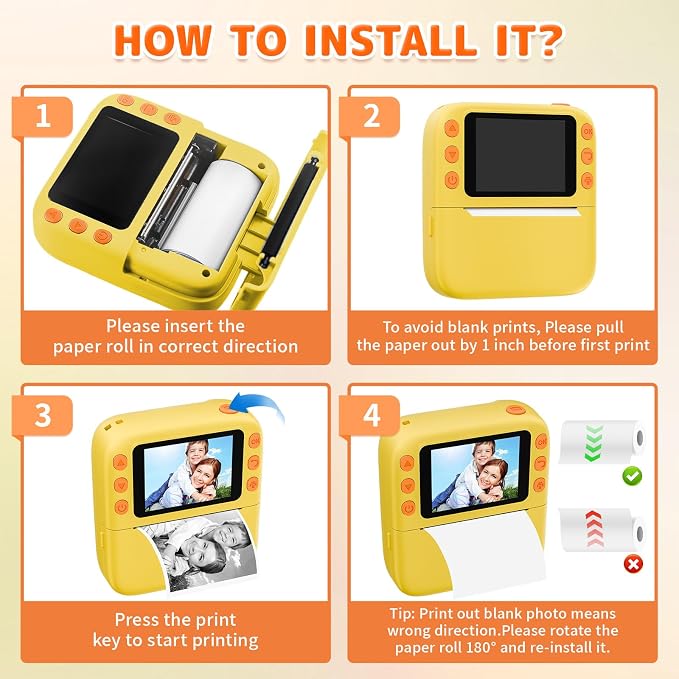 Instant Print Camera for Kids, Christmas Birthday Gifts for Girls Boys