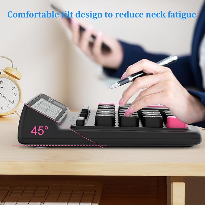 Desktop Calculator with Extra Large 5-Inch LCD Display, 12-Digit Two Way Power