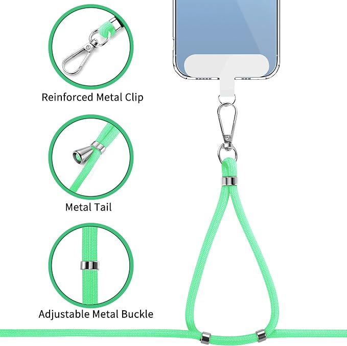 CACOE Phone Lanyard 2 Pcs-1 Pcs Adjustable Neck Strap, 2 Pads, Universal