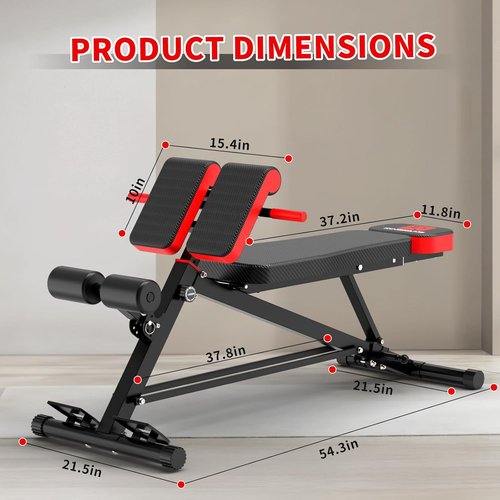 K KiNGKANG Adjustable Weight Bench - Multi-Functional Roman Chair for Full Body Workout | Hyper Back Extension & Sit-Up