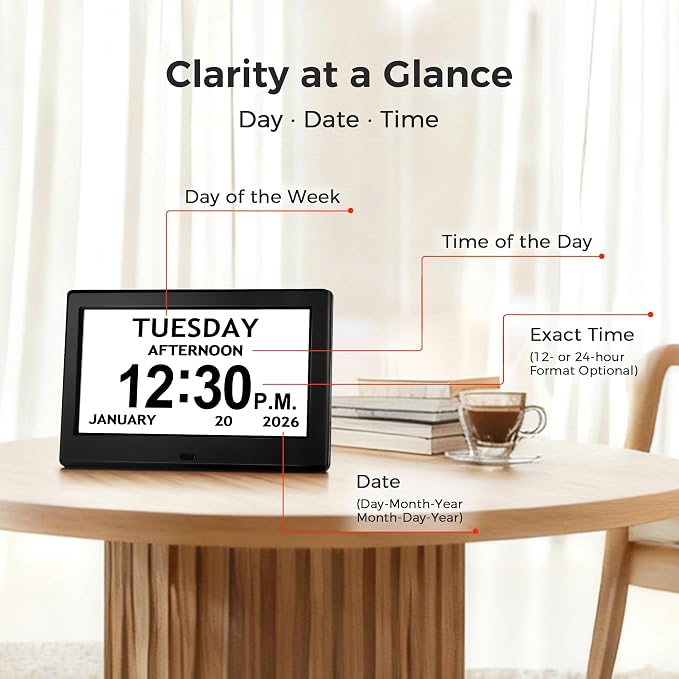 7'' Digital Clock, Dementia Clock