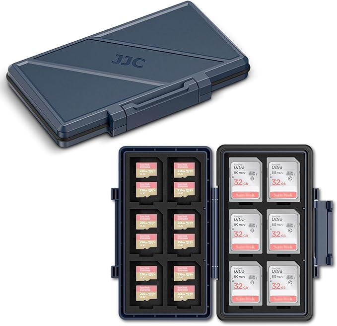 Blue 36 Slots Memory Card Case Water-Resistant Anti-Shock Memory Card Wallet