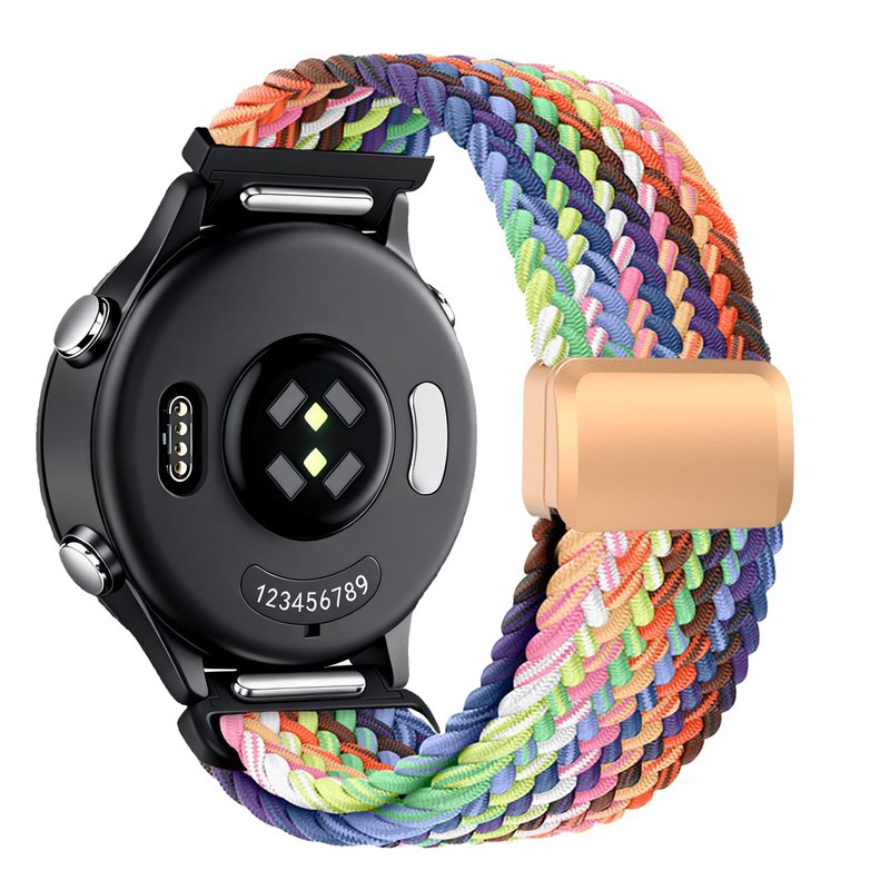 Yeahxing Band for Coros Pace 4/ PACE 3/ Apex 2 Pro/Apex Pro/Apex 46mm, One Click Quick Release Stretchy Nylon Braid Strap with Magnetic Clasp, Breathable & Comfortable