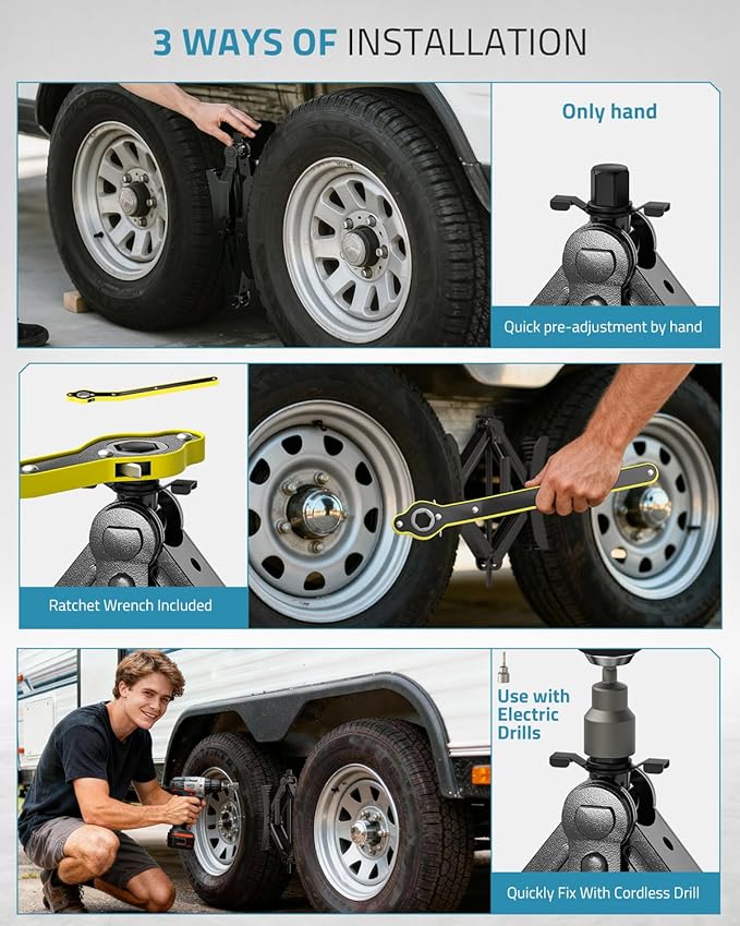 PAULINN Camper RV Wheel Chock Stabilizer 2 Sets for Travel Trailers Heavy Duty X Chocks Fits 3.5" To 12" Wheel Gaps