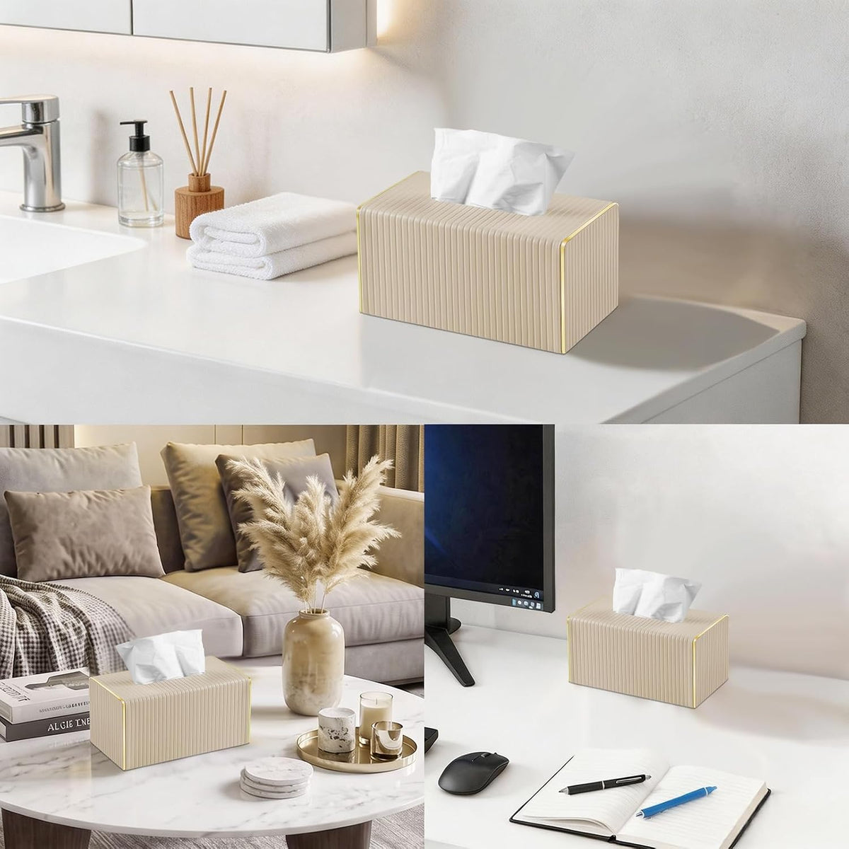Tissue Box Cover Rectangle,Modern Tissue Box Holder for Home Office Car