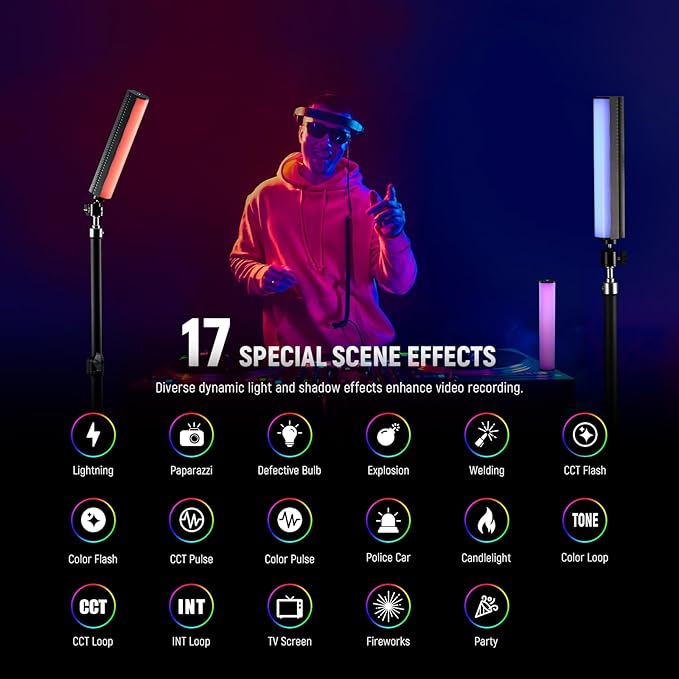 NEEWER RGB Light Wand, Magnetic Handheld Photography Video Light Stick