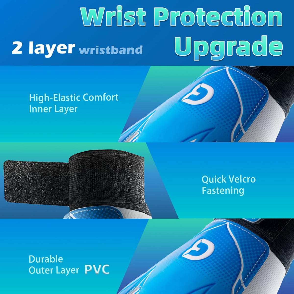 Soccer Goalie Gloves by [Brand Name] - Youth Goalkeeper Gloves with Super Grip Palms & Double Wrist Protection