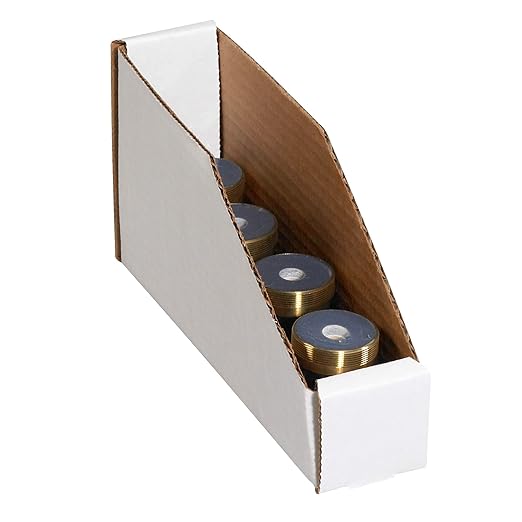Box USA BBINMT212 Open Top Bin Boxes, 2" x 12" x 4 1/2", Oyster White (Pack of 50)
