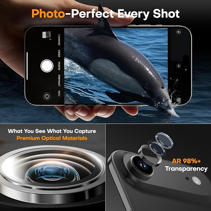 Camera Lens Protector for iPhone Air, Tempered Glass Metal Individual Camera
