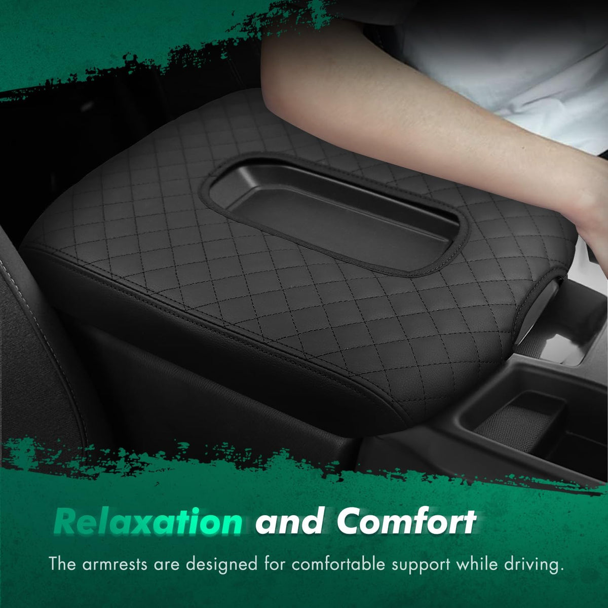 SCITOO Jump Seat Armrest Cover fit for 2019-2025 For Chevy Silverado Black