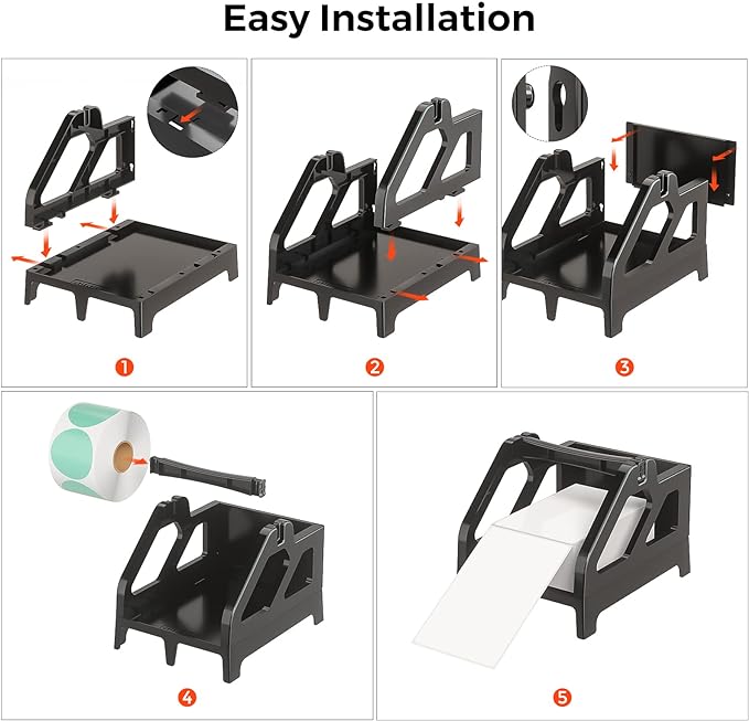 MUNBYN Label Holder for Rolls and Fan-Fold Labels, Thermal Sticker Roll Holder