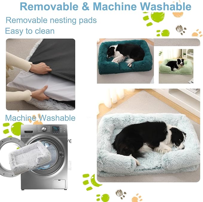 Dog Beds Large Sized dog Orthopedic, Sofa Dog Bed with Waterproof Lining and Nonskid Bottom, Rectangle Washable Dog Bed for Medium Small Dogs and Cats Comfortable ( Color : Gray , Size : 43 x 27" )
