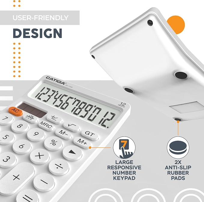 CATIGA 12 Digit Desktop Calculator Basic Desk Calculator