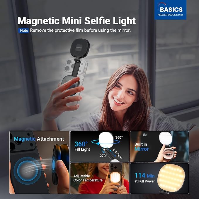 NEEWER Basics Magnetic Selfie Light Compatible