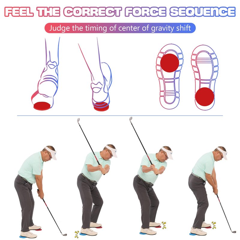 OLE ANDIGO Golf Strength pad Training Aids Foot Pads with Sound Instant Feedback,Golf Training Aid,Golf Swing Trainer for Ground Reaction Force and Stability, Increase Club Head Speed