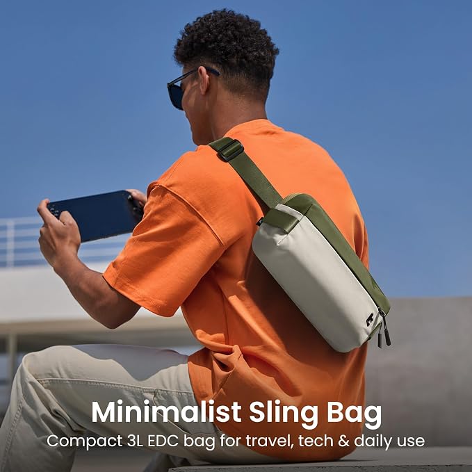 tomtoc Compact EDC Sling Bag 3L-10L, Minimalist Crossbody Bag Chest Shoulder