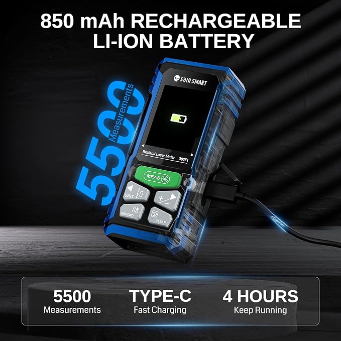 SainSmart Dual Laser Measuring Tool, 393Ft Green Bilateral Distance Meter
