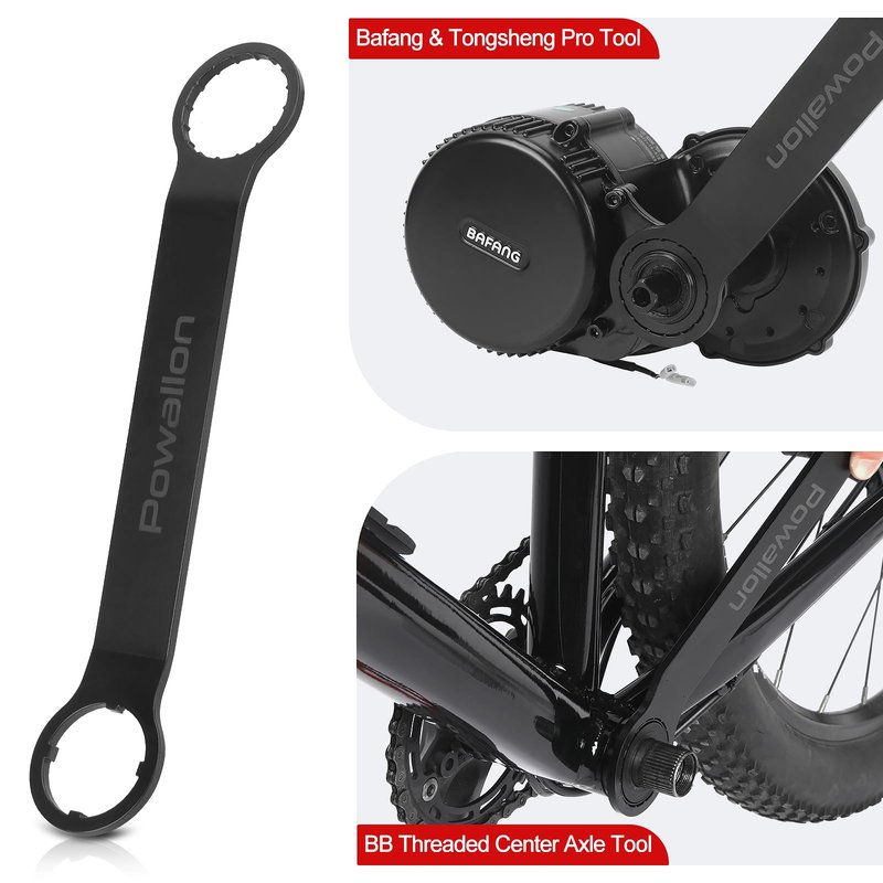 Powallon Bike Mid Drive Installation Wrench, Enhanced Removal Tool for BAFANG BBS01 BBS02 BBSHD|TONGSHENG TSDZ8 TSDZ2B Mid Motor, 1.77" Offset to Install/uninstall in One Go