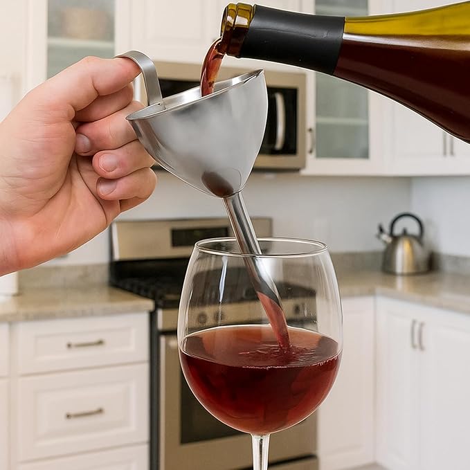 2 Sets Stainless Steel Funnel with Strainer 3 Inch Mouth Diameter Wine Filter Strainer for Filling Bottles, Oils, Juice, Wine, Coffee, Milk