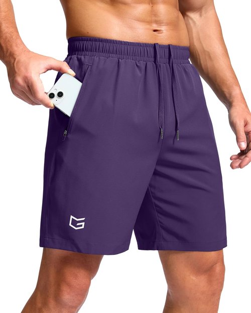 G Gradual Men's Athletic Running Shorts - Quick Dry with Zipper Pockets | 7"/5"/9" Sizes for Gym & Outdoor Activities