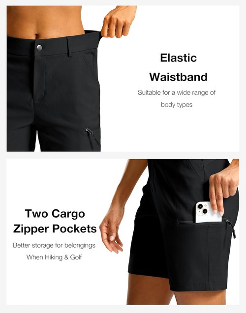 G Gradual Women's Hiking Cargo Shorts - Quick Dry Lightweight Summer Travel Shorts with Pockets | 7" Length