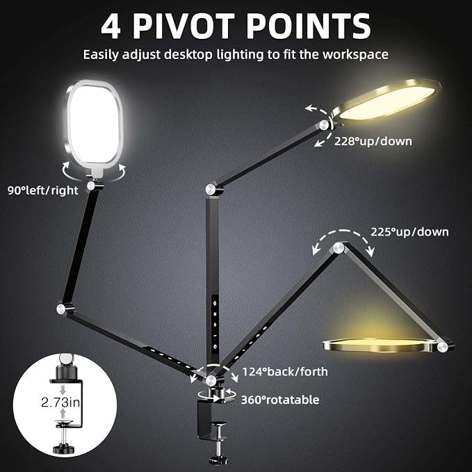 2 Packs Video Conference Light for Computer, 15W LitONES Desk Light for Zoom