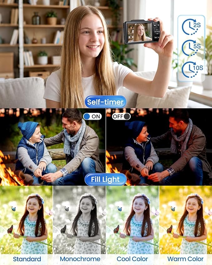 Digital Camera 4K for Kids-48MP Autofocus Vlogging Camera